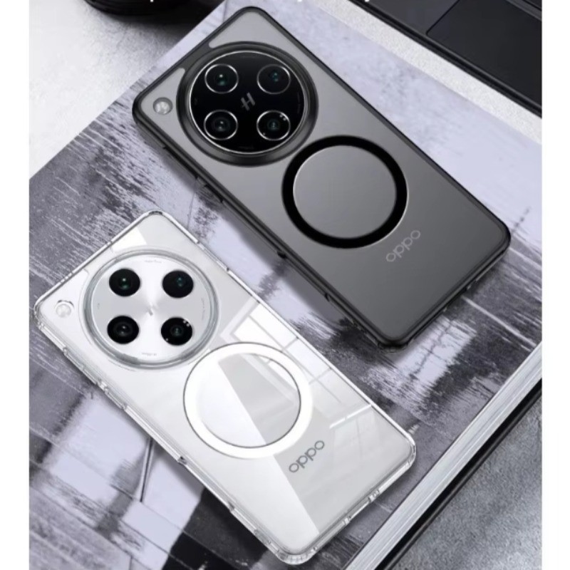 เคสโทรศัพท์โปร่งใสแม่เหล็กสําหรับ OPPO ค้นหา X8 Ultra X8s Plus X8Pro X7 Ultra Matte Frosted Anti Dro