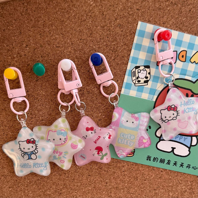 Jelly Hello Kitty พวงกุญแจ Pentacle Design กระเป๋าเป้สะพายหลัง กุญแจรถ คู่ ของขวัญเพื่อนที่ดีที่สุด