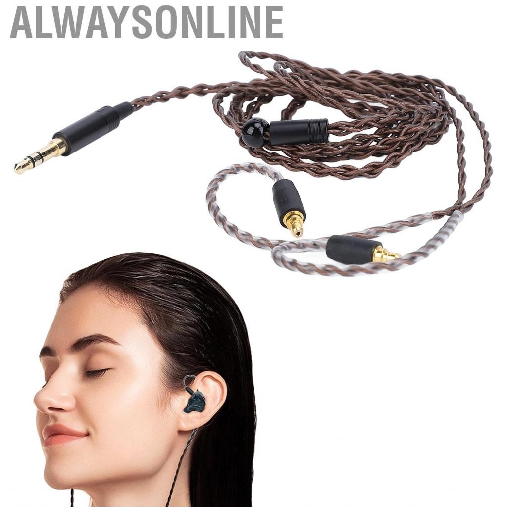 Alwaysonline สายหูฟัง Yoidesu สำหรับ Sennheiser IE100 Pro IE400 IE500 3.5 มม. สเตอริโอปลั๊กหูฟังเสียงการเปลี่ยนเสียง 3.9ft Anti Anti Tangling Cord Extension Woven