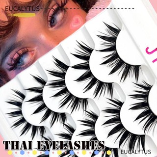 Eutus ขนตาปลอมแฮนด์เมด แบบหนา ยาว ใช้ซ้ําได้ สําหรับต่อขนตาไ…