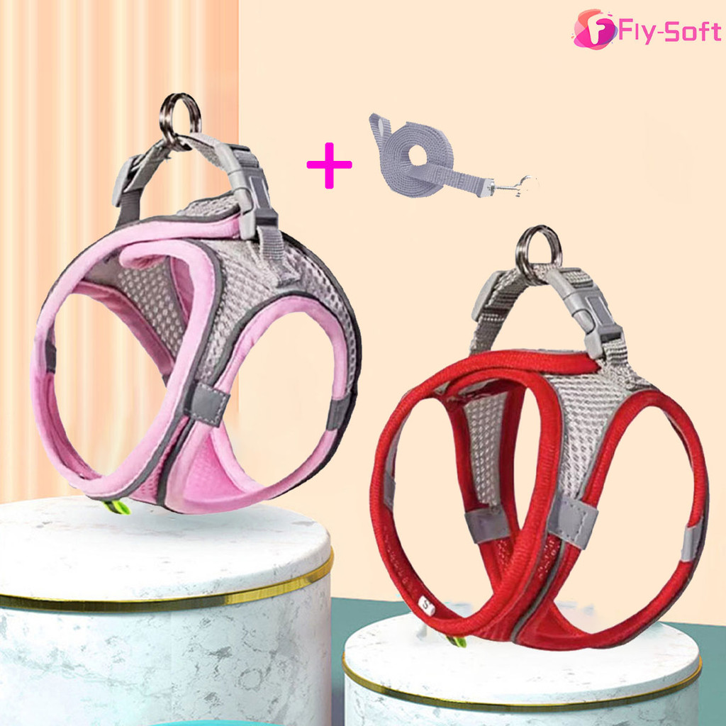 Fly-Pet [ส่งฟรี] CleverPet สายรัดอกแมวและสุนัข ฟรีสายจูง เสื้อรัดอกแมว ระบายความร้อน Dog Cat Harness