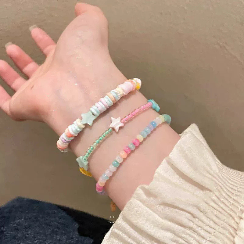 สร้อยข้อมือดาวเปลือกหอยลูกปัดแฮนด์เมดความงามสําหรับผู้หญิง