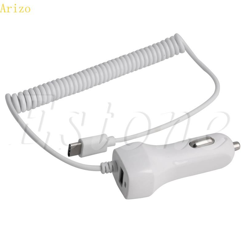 Arizo USB Car Charger 5V 2 1A USB Type C Fast Charging ไฟแช็กชาร์จซ็อกเก็ตสําหรับโทรศัพท์มือถือ GPS