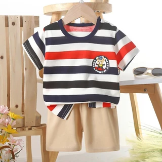 ชุดเด็กใส่สบาย ชุดเซ็ตเสื้อ+กางเกง สั้นชุดเด็กลายการ์ตูนน่ารัก ผ้านิ่ม ใส่สบาย เหมาะสำหรับเด็กอายุ 6เดือน - 6ปี "DA-C"