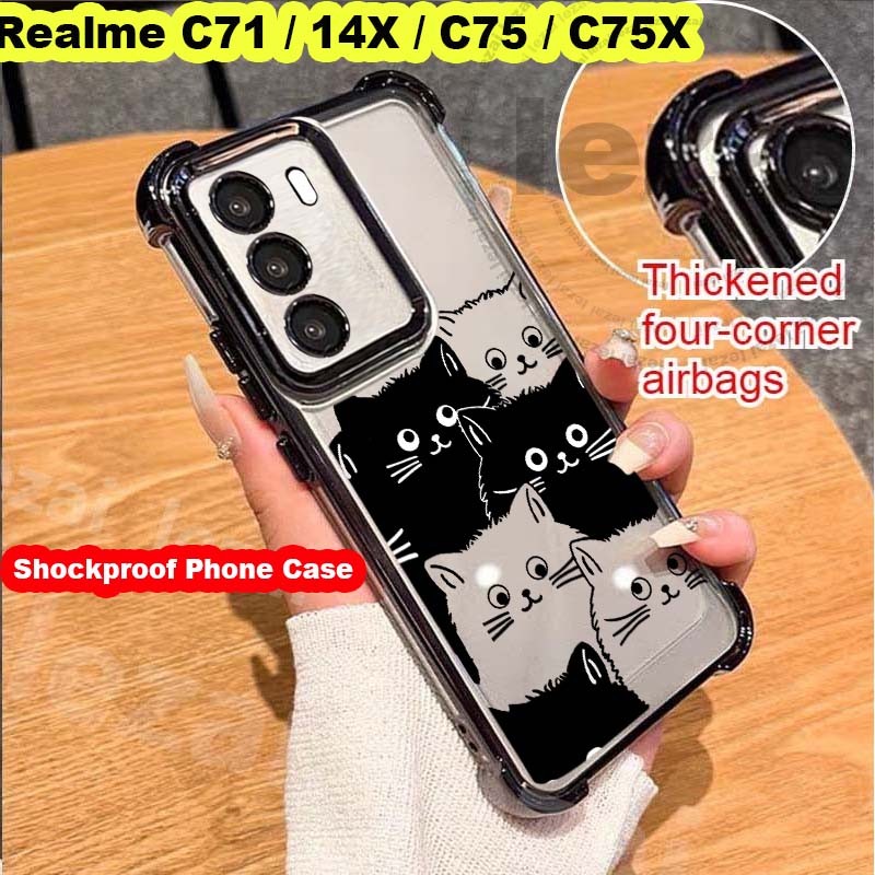 Realme 14X C75 C75X C75 X C71 C 71เคสRealmeC71 RealmeC75 RealmeC75X Realme14Xเคส กรณีพร้อมตัวป้องกัน