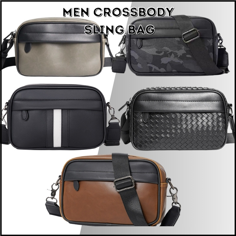Mens Clutch Premium Leather Crossbody Bag Messenger Sling Beg Silang Beg Sandang Lelaki Pounch Bag