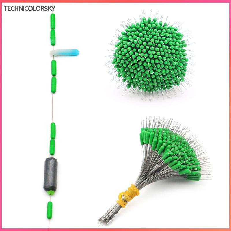 Technicolorsky 100-300 ชิ้น/แพ็คตกปลา Bobber รูปไข่ซิลิคอนสีดํา Stopper Space Bean Connector สายตกปลาความต้านทานอุปกรณ์ตกปลา TSY