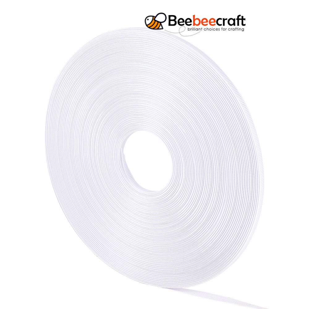 1 roll โพลีเอสเตอร์และพลาสติก boning อุปกรณ์เย็บผ้าสำหรับชุดแต่งงาน สีขาว 6 มม. ประมาณ 50 หลา/ม้วน (45.72 ม./ม้วน)
