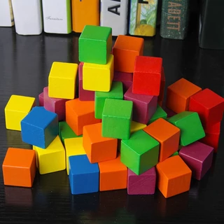 25/50PCS บล็อคตัวต่อไม้ของเล่นเสริมการศึกษาสำหรับเด็ก