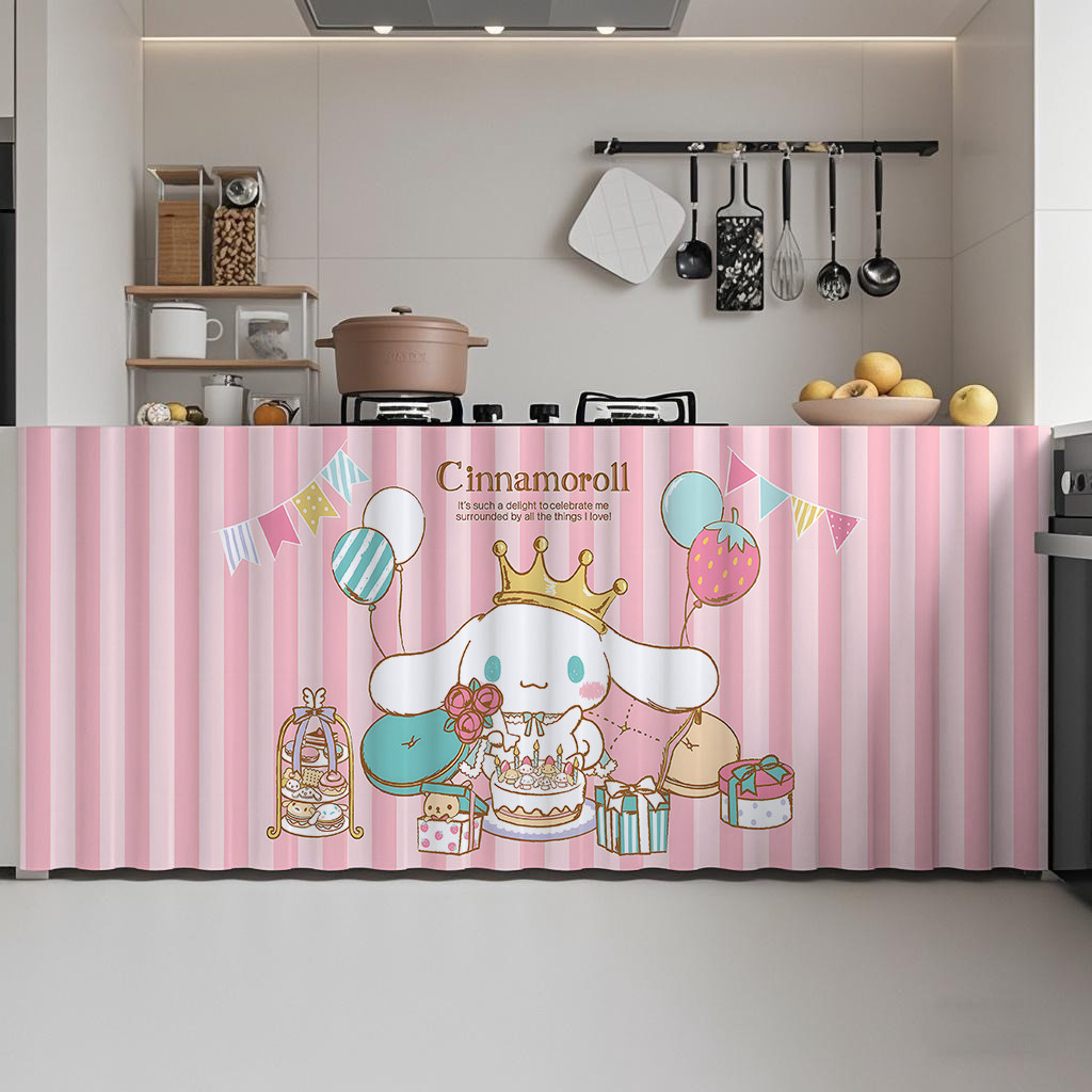 แนะนำ ผ้าม่าน ผ้าม่านตู้พิมพ์ลาย Sanrio Cinnamoroll - ปรับขนาดได้ (70x50 ซม. ถึง 140x80 ซม.), Pocket Rod & Magic Tape Design, ผ้านุ่มหนามีรูปแบบที่ทนต่อการซีดจาง ราคาพิเศษ มีเก็บเงินปลายทาง