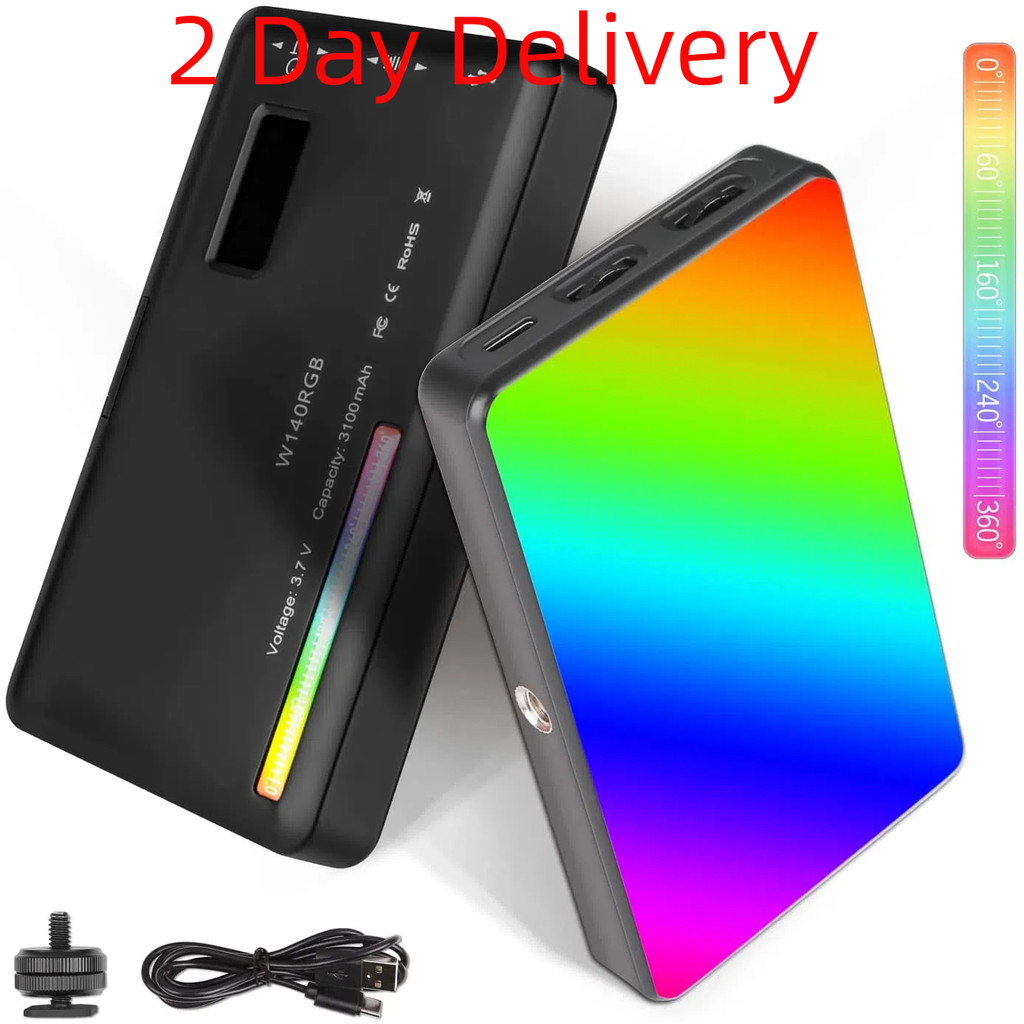 มาเลเซียสต็อก LUXCEO W140 ไฟวิดีโอแผง RGB ไฟบนกล้องการถ่ายภาพหรี่แสงได้ LED เติมโคมไฟสําหรับ Vloggin