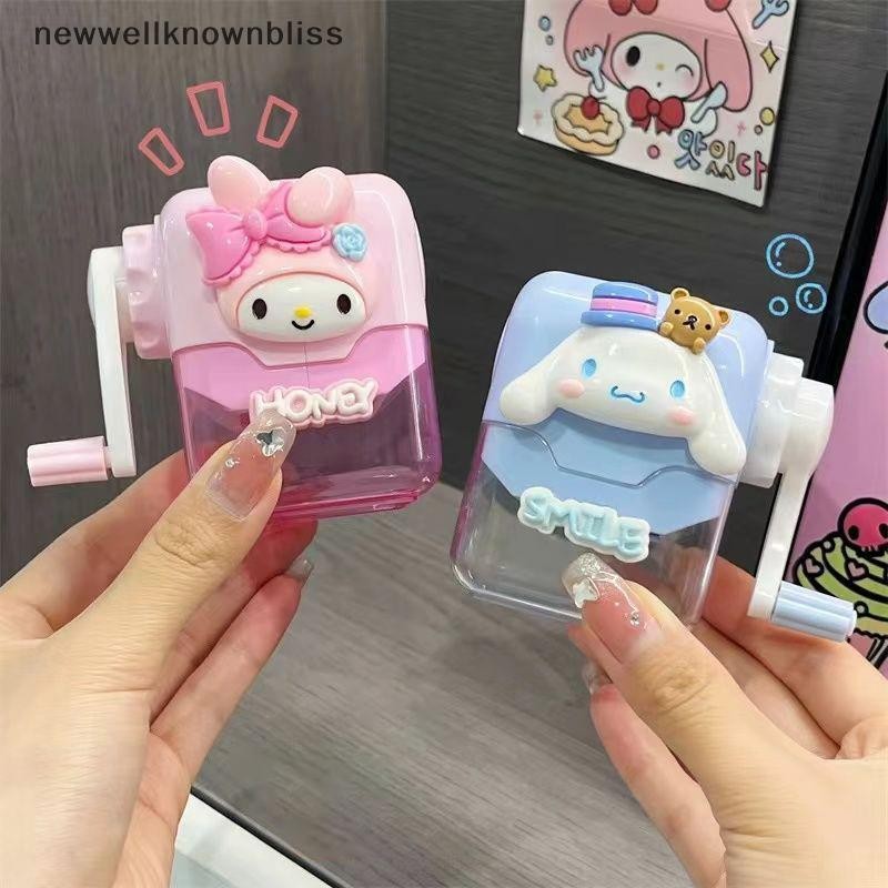 Newwellknownbliss Sanrio กบเหลาดินสอมือหมุน Melody Jade กบเหลาดินสอสุนัขสําหรับเด็กและนักเรียนประถม CCD