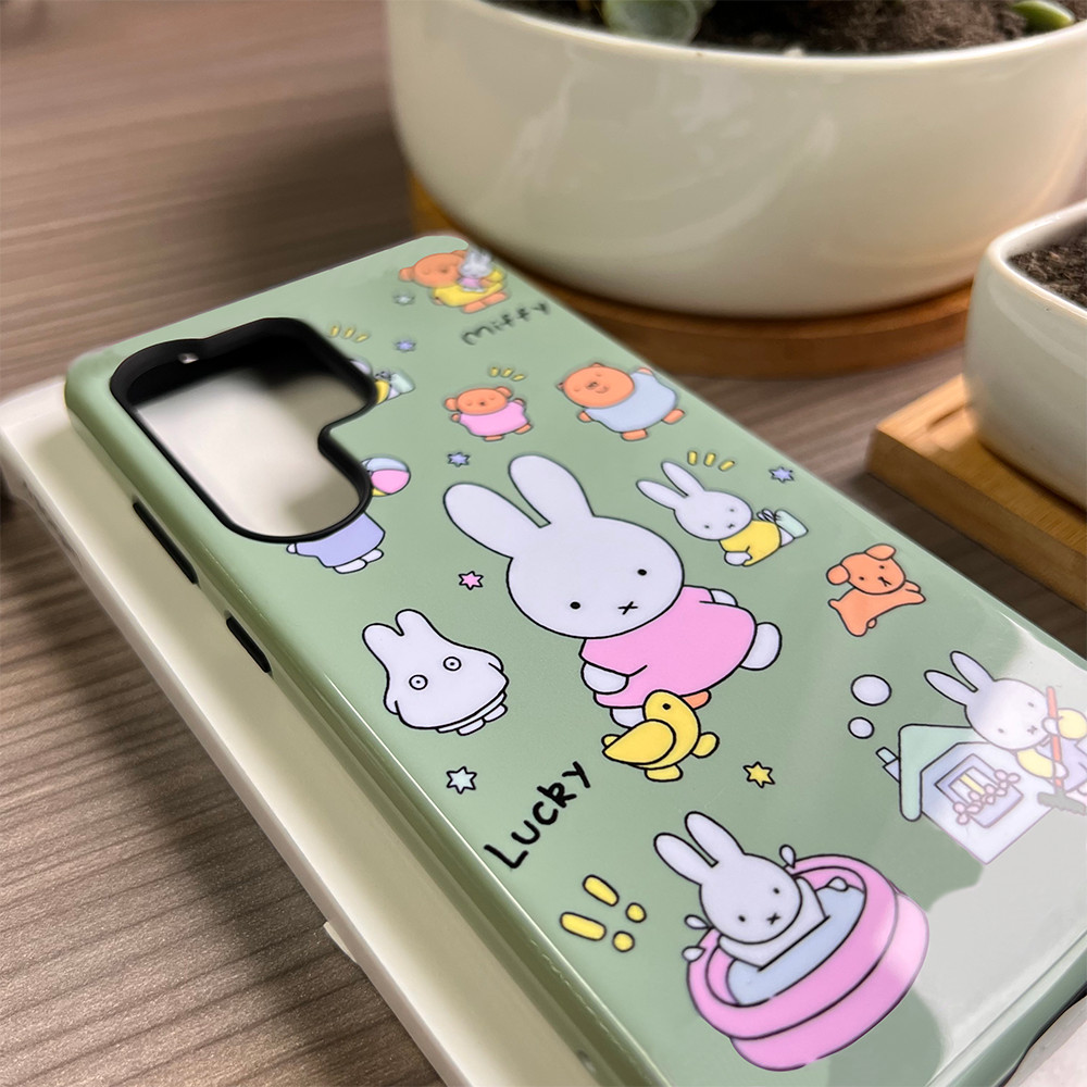 การ์ตูน MIFFY กระต่ายสองชั้นกันกระแทกเคสโทรศัพท์สําหรับ Samsung S25 Ultra S24 Ultra S24FE A56 A55 S24 + S23 Ultra S22 S21 A16 A15 Samsung Cover - รูปที่ 4