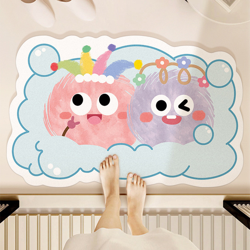 พรมปูพื้น พรมเช็ดเท้า 40×60CM ลายน่ารักสุดๆ ห้องน้ำ ตกแต่งห้อง กันลื่น แห้งไว ดูดซับน้ำได้ดี ราคา ถูกที่สุด ดีลบีเคเค แกลเลอรีภาพที่ 5
