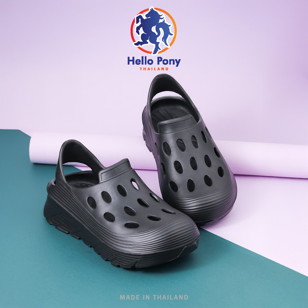 Hello Pony รุ่น MHM4006 รองเท้าแตะผู้ชายและผู้หญิง รองเท้าสุขภาพ พื้นนิ่ม รองเท้ารัดส้น EVA น้ำหนักเบา เสริมความสูง