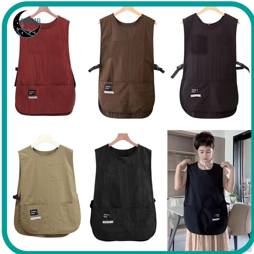 ปรากฏแขนผ้ากันเปื้อน,ระบายอากาศป้องกันสกปรกคราบผ้ากันเปื้อน,ญี่ปุ่นอเนกประสงค์ไนลอนเสื้อกั๊กสไตล์กันน้ําบ้านกาแฟชุดทําความสะอาดอุป