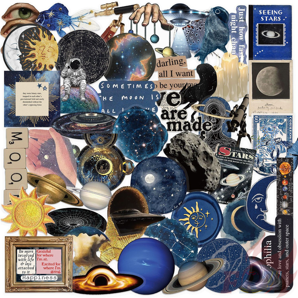 ❉ สติ๊กเกอร์ PET Space Art Series 01 ❉ 50 ชิ้น/เซ็ตกันน้ําแฟชั่น DIY Doodle Decals สติ๊กเกอร์