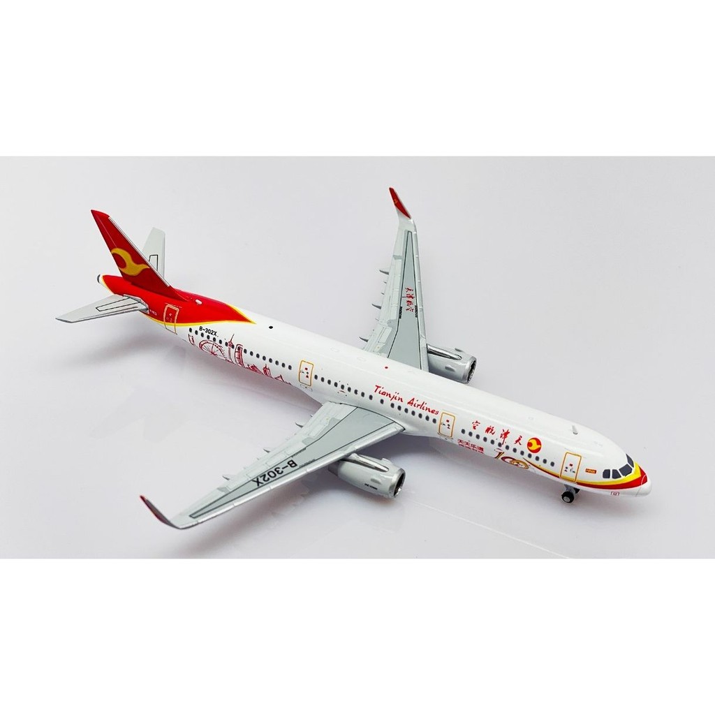 พร้อมสต็อก JC Wings 1: 400 Tianjin Airlines A321 B-302X โมเดลเครื่องบินโลหะผสมทาสี