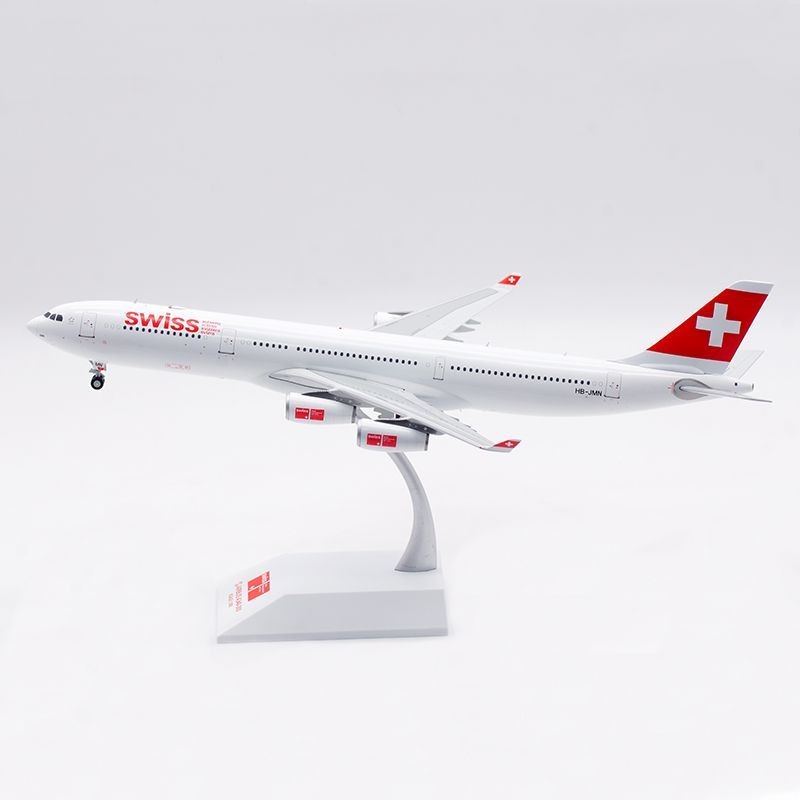 Jcwings 1: 200 โมเดลเครื่องบินโลหะผสม Swiss Airlines A340-300 HB-JMN