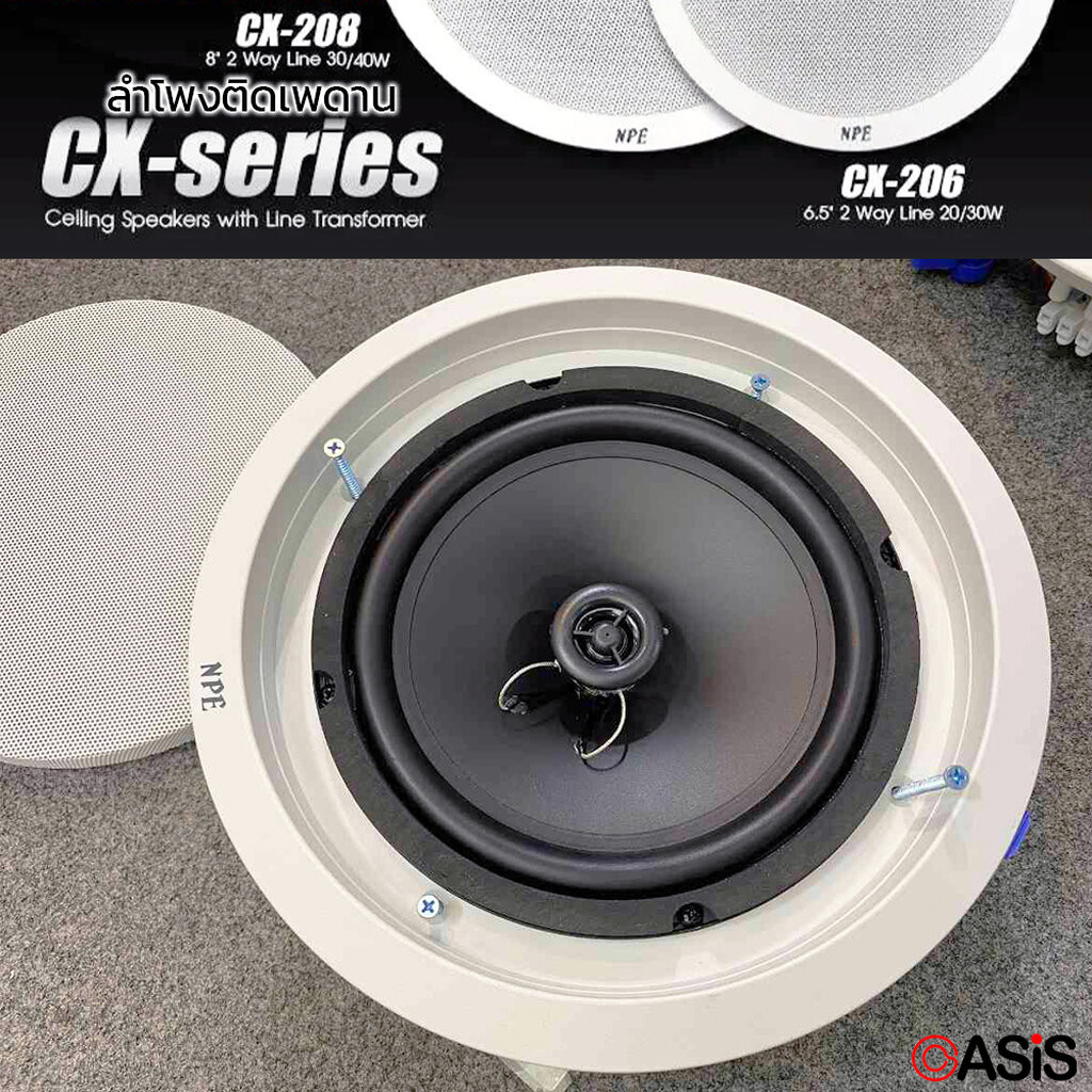 มีส่งด่วน [รวมVAT] ลำโพงติดเพดาน 6นิ้ว 8นิ้ว NPE LS-006 LS-008 ลำโพงฝังฝ้า 6นิ้ว 8นิ้ว NPE TH-006 TH-208 ลำโพงเพดาน - รูปที่ 5