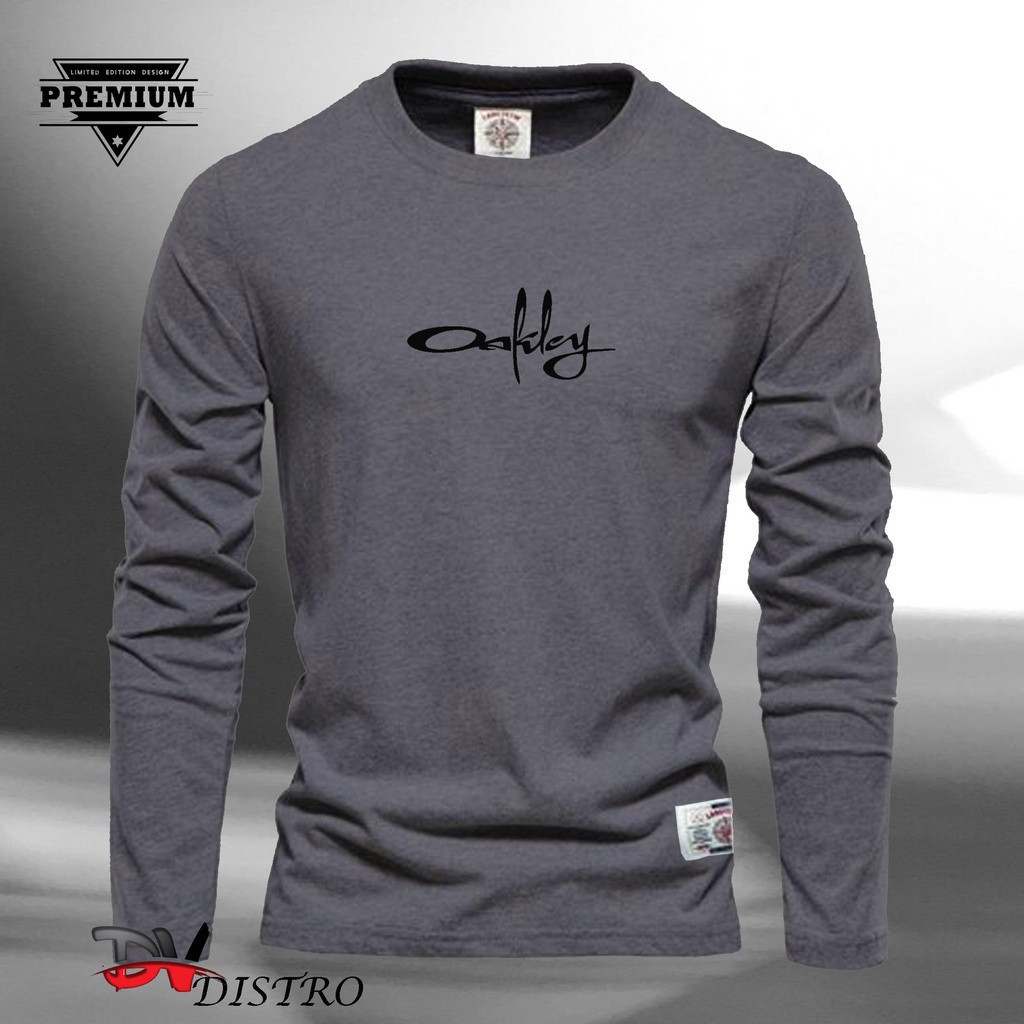 HITAM Okley ข้อความเสื้อยืดแขนยาวสีดําคุณภาพพรีเมี่ยมพรีเมี่ยม Distro เสื้อยืด Cool เสื้อยืด/ Lebara