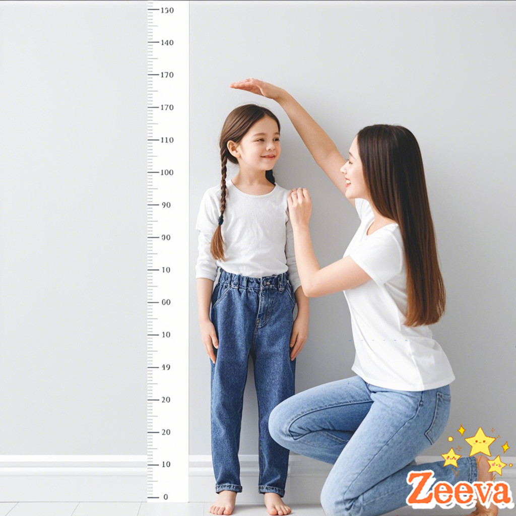 ที่วัดความสูงเด็ก สติ๊กเกอร์ส่วนสูง แบบติดผนัง ยาว 2 m สีขาว/สีใส Height sticker ราคา ถูกที่สุด ดีลบีเคเค