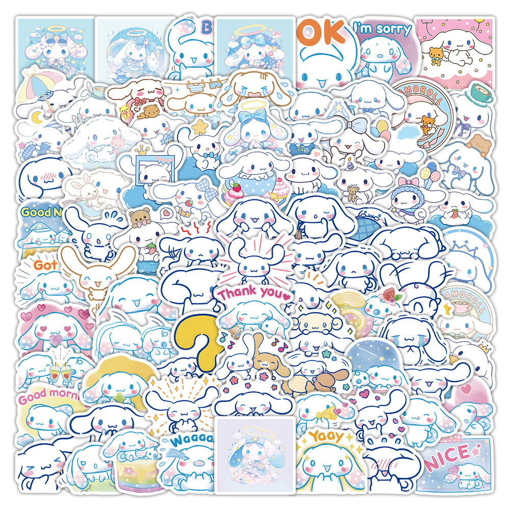 สติกเกอร์ ซินนามอนโรล 102 ชิ้น - น่ารัก คนชอบสุนัข ซินนามอนโรล สติ๊กเกอร์สําหรับเด็กและแฟนๆ น่ารัก