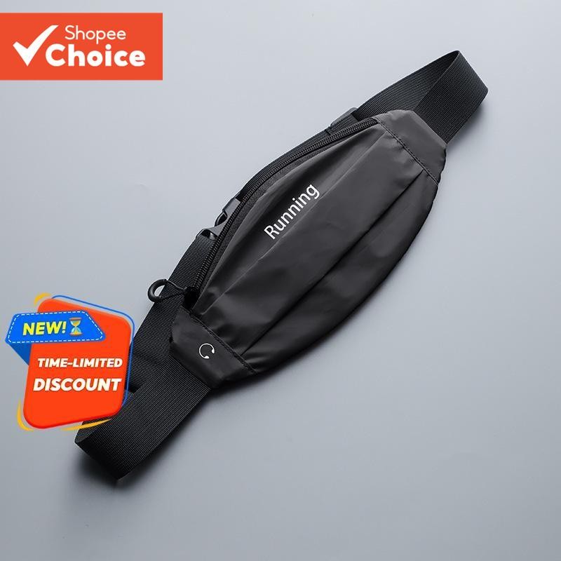 Unisex Running เข็มขัดสะท้อนแสงกีฬาเดินเอว Pack ที่วางโทรศัพท์ออกกําลังกาย Fanny Pack (สีดํา)