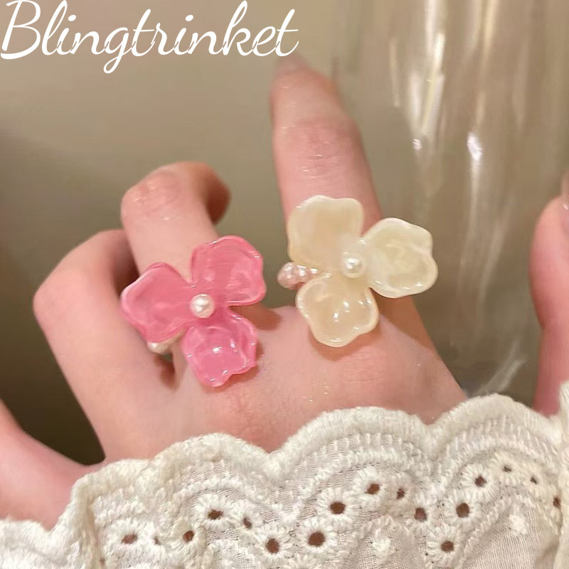 BlingTrinket🌸แหวนดอกไม้สไตล์เกาหลี🌸เสริมดวงมินิมอลน่ารักๆความงาม ลายดอกไม้แหวนแฟชั่นพร้อมส่งจากไทย