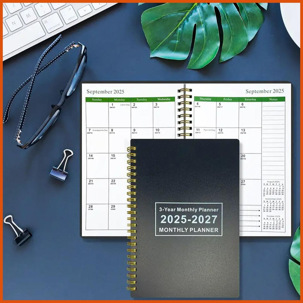 Yearly Planner 2025-2027 Multi Year Planner ปฏิทิน Datebook Notebook Organizer สําหรับการวางแผน Sche