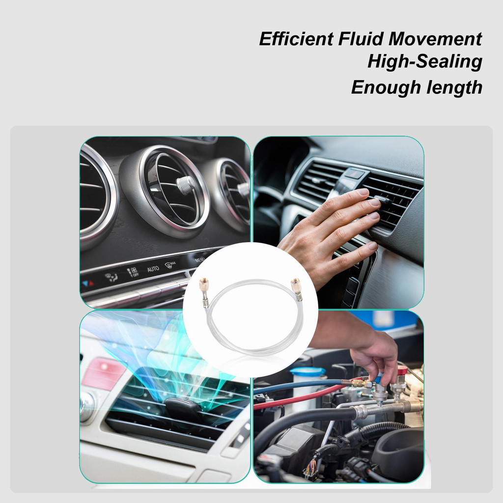 Refrigeration Hose 1/4SAE Thread for R410 R134 R22 600-3000 PSI Transparent Fluorinated Tube 1.5m Le