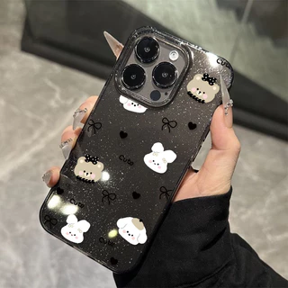 เคส iPhone 16 Pro Max iPhone 11 เคสใสแบบแวววาว TPU นุ่มสีสันสดใส สัตว์น่ารักและสวยงาม Compatible iPhone15 Pro max 14 13