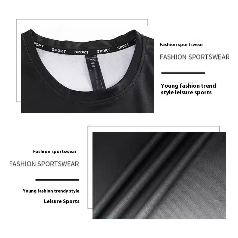 ชุดออกกำลังกาย เสื้อ+กางเกงขาสั้น แห้งไว ระบายอากาศ Unisex thumbnail 6