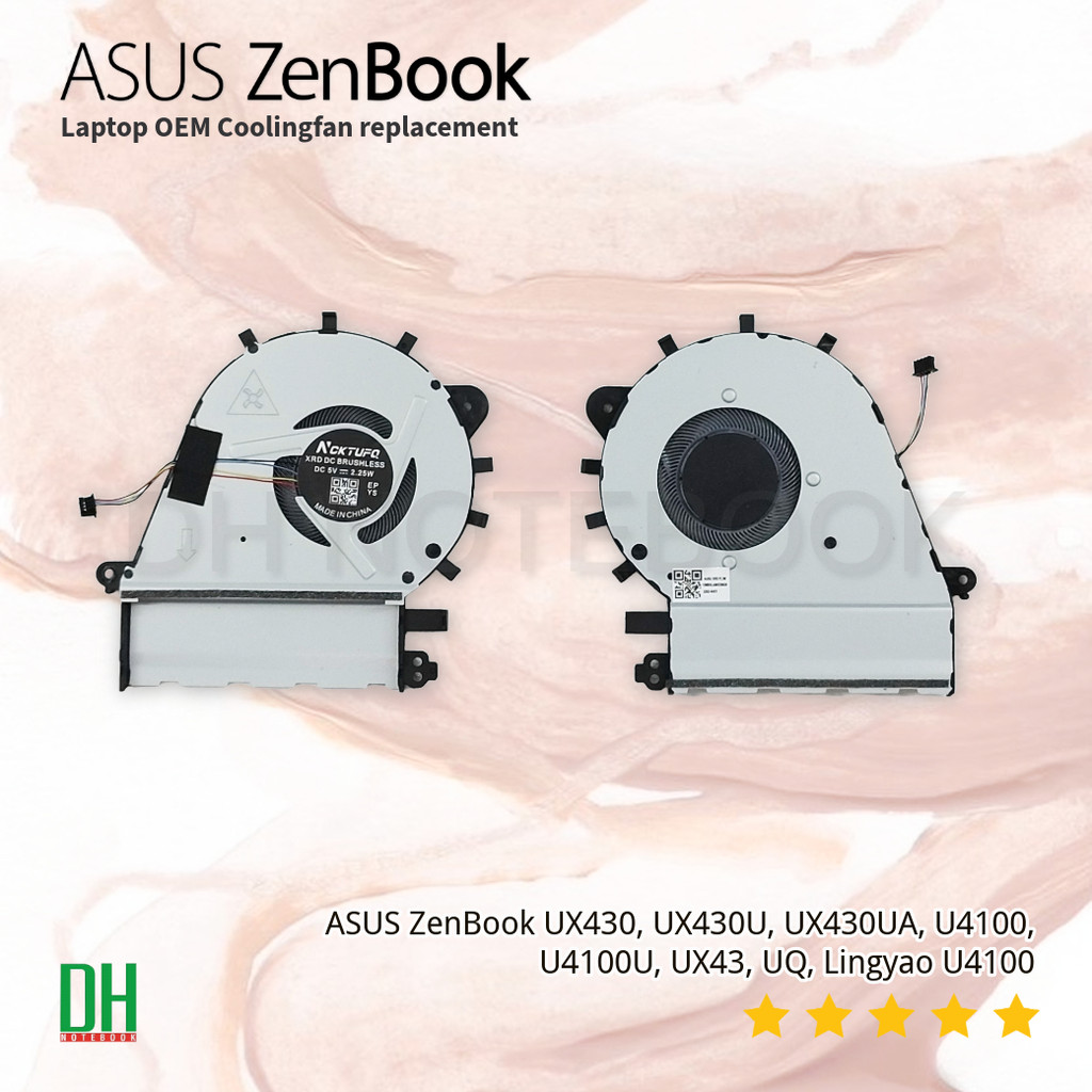 พัดลม CPU สำหรับ ASUS ZenBook UX430, UX430U, UX430UA, UX430UQ, UX430UN, U4100, U4100U, U4100UQ, UX43