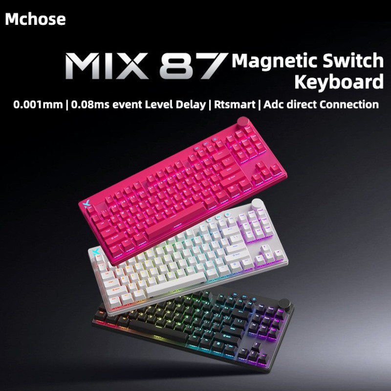 MCHOSE Mix 87 Magnetic Switch Gaming Mechanical Keyboard Rapid Trigger ARGB Lighting Effect แบบมีสาย