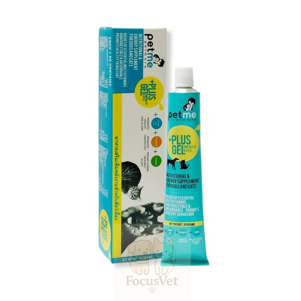 Petme plus เจลเสริมอาหารสัตว์เลี้ยง 30g บำรุงสุขภาพ เพิ่มพลังงาน pet me gel แมว สุนัข