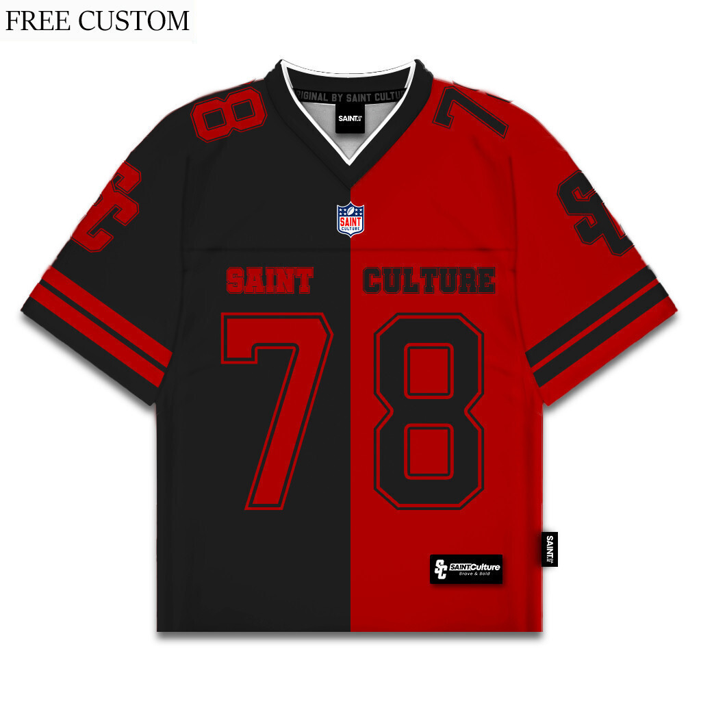 2025Inverted สีแดง 78 เสื้อ Vintage Oversize รักบี้ Retro Streetwear Y2K Boxy ขนาดใหญ่ Jersey V คอเบ