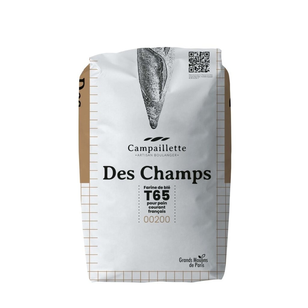 แป้งฝรั่งเศสT65 Campailette Des Champs French Flour นำเข้าจากฝรั่งเศส กระสอบ 25 Kg. (01-5609-12)