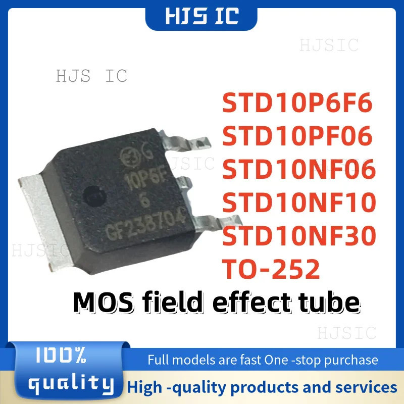 1-5PCS STD10P6F6 10P6F6 STD10PF06 10PF06 STD10NF06 10NF06 STD10 10NF10 TO-252 MOS field Effectหลอด