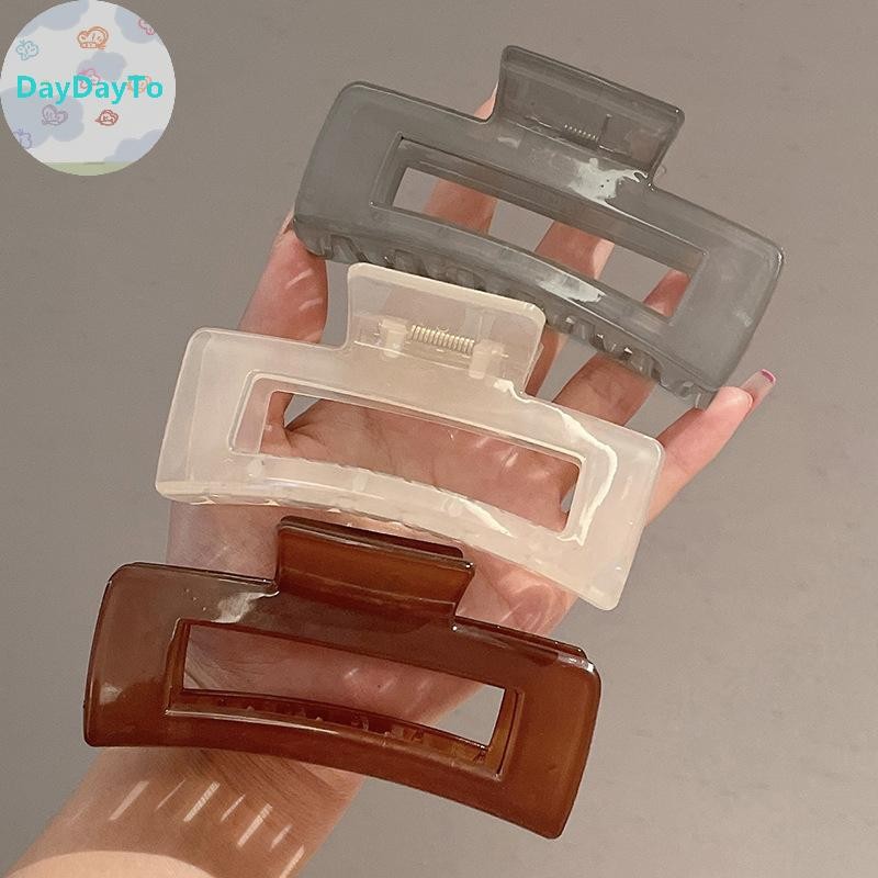 DayDayTo Oversize แฟชั่นผม Claws กิ๊บติดผมสำหรับสาวๆ โปร่งใส ผม Claw หางม้า Clip อุปกรณ์เสริมผม Headwear TH - รูปที่ 2