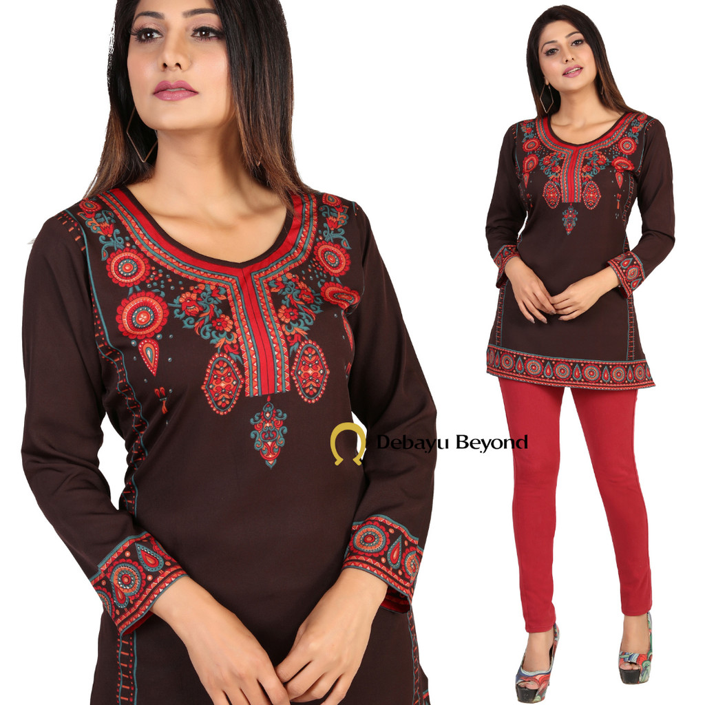 Crepe Short Kurti เสื้อเบลาส์แขนยาว