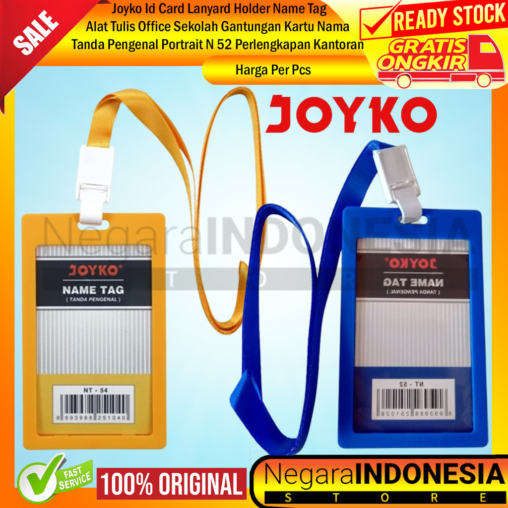 GANTUNGAN Joyko ธุรกิจบัตรระบุแท็กสํานักงานเครื่องเขียนโรงเรียน Id Card Lanyard ผู้ถือภาพ N 52 อุปกร
