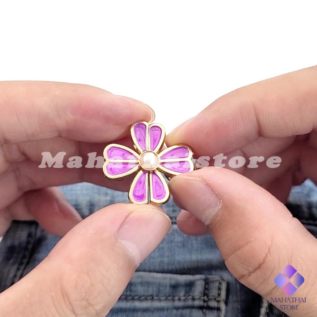 Mahathai ตะขอปรับเอวกางเกง แบบหัวเข็มน ขนาดเล็ก ดอกไม้ที่ออกแบบมาได้ลงตัว  1 ชิ้น Waist buckle - รูปที่ 3