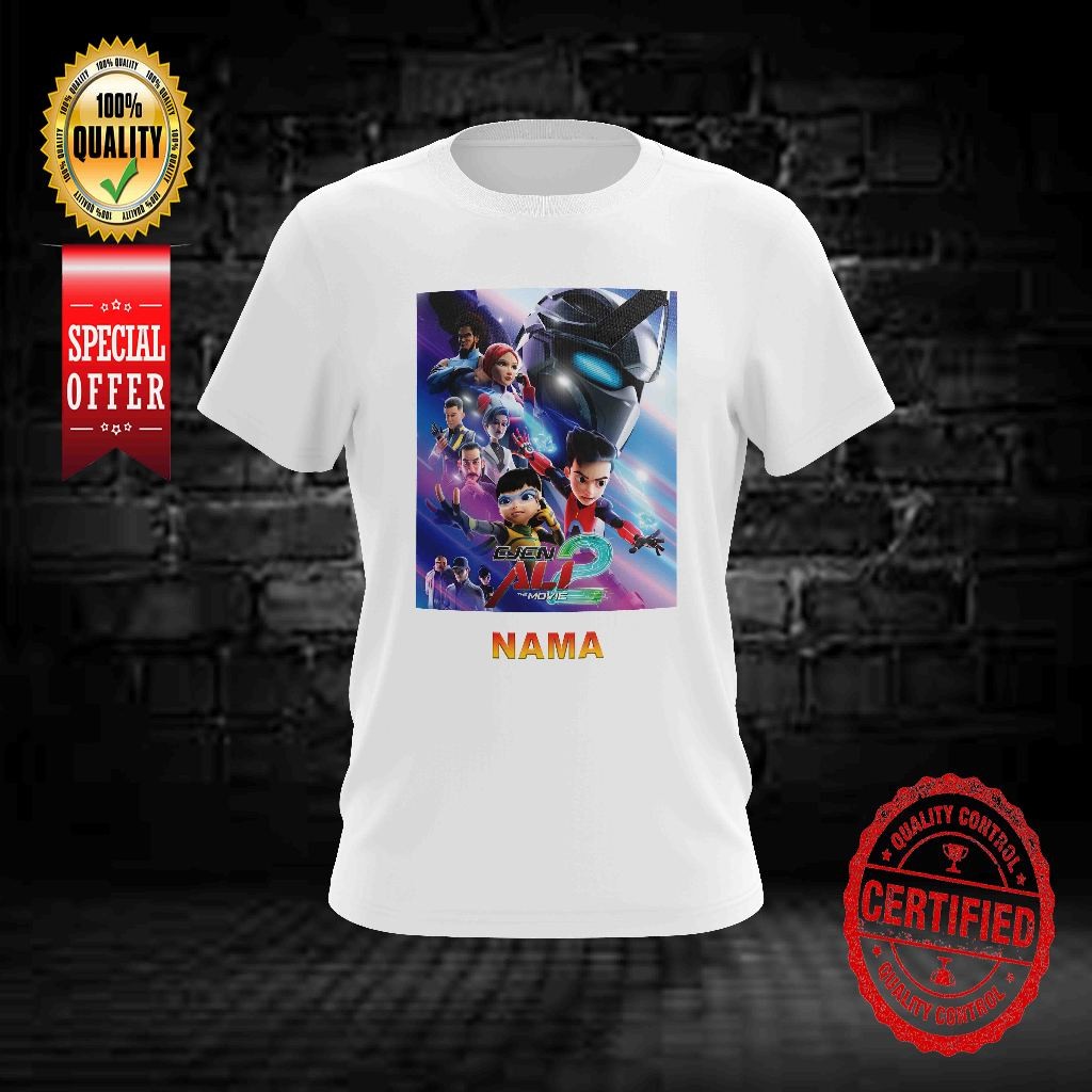 EJEN ALI THE MOVIE 2 ALI และการออกแบบ GANG 10 สามารถเพิ่มบน NAME TSHIRT คอกลมสําหรับทั้งหมด