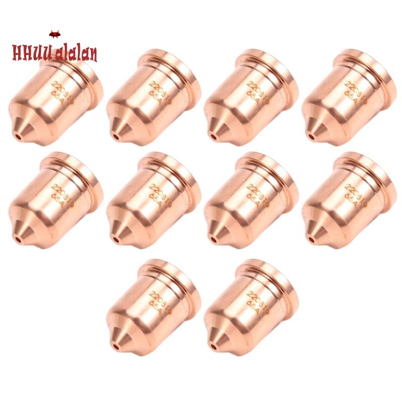 10ชิ้น 220819 65A หัวฉีด Fit สําหรับวัสดุสิ้นเปลืองไฟฉายตัดพลาสม่า 65/85/105