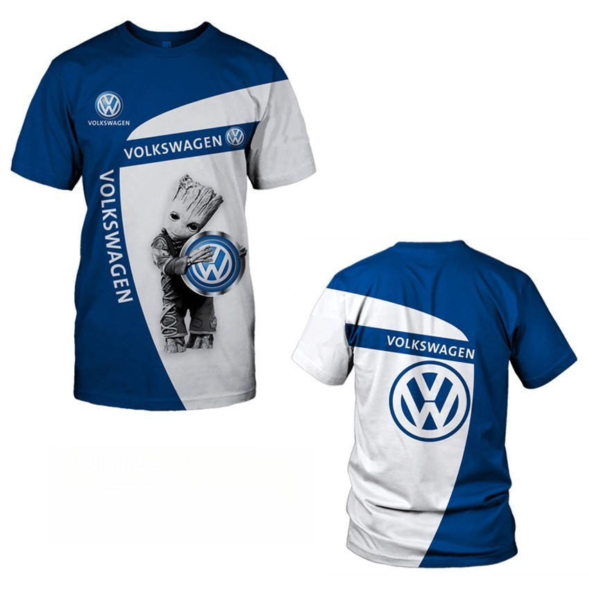 2025 เสื้อยืดแขนสั้นผู้ชายคลาสสิก โลโก้รถ F1 เสื้อผ้าทีมแข่ง Volkswagen Toyota Subaru เสื้อยืดคอกลมแขนสั้น