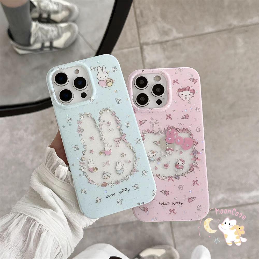 คิตตี้การ์ตูน สำหรับ IPhone 17 16 12 15 13 11 14 Pro Max 7 Plus 8Plus XR XS X Max 7 Plus SE เคสไอโฟน เคสโทรศัพท์คู่น่ารั