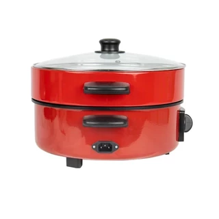 กระทะไฟฟ้า กระทะไฟฟ้า 32cm หม้อไฟฟ้า 3L เคลือบสารกันติดอเนกประสงค์ 1000W ทำอาหารและตุ๋น 2-8 คน ในครัวเรือน