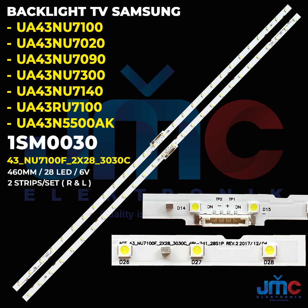 SAMSUNG TV BACKLIGHT UA43NU7100 UA43NU7090 UA43RU7100 UA43NU7020 UA43NU7300 UA43NU7140 UA43N5500AK