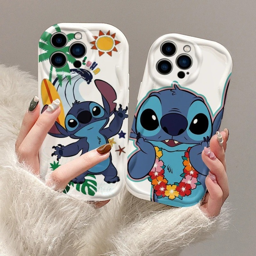 SAMSUNG การ์ตูน Disney Stitch 3D WaveสําหรับSamsung Galaxy A06 A16 A32 A33 A34 A35 A51 A52 A52S J7 P